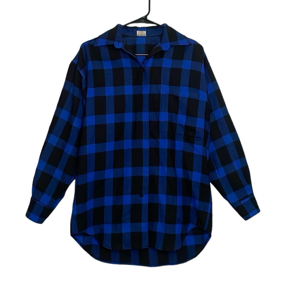 BOGNER 100% Virgin Wool Plaid Button-Up Shirt